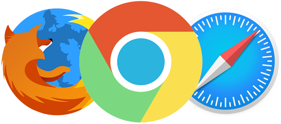 web broswer logos firefox safari chrome